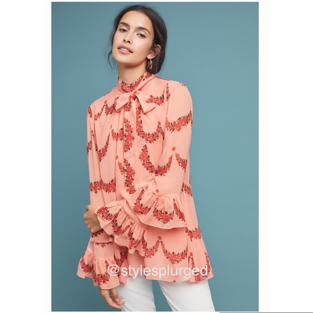 NWT⭐️TopRated⭐️ANTHRO Nikasha Bishop Blouse size M